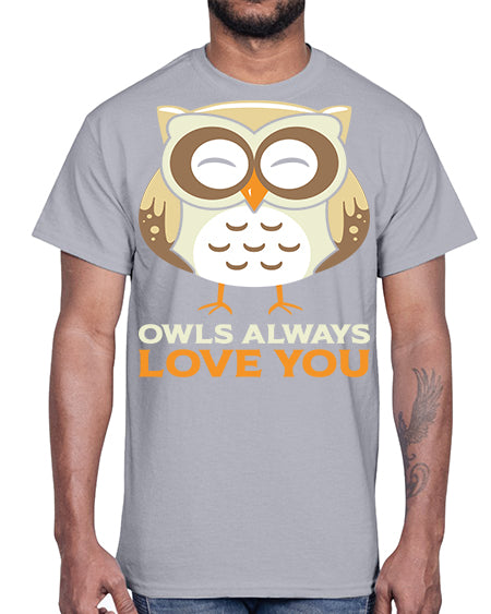 Cute Owl Always Love You A TurtleRabbit 3#- owl- Cotton Tee