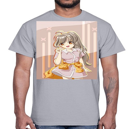 Cute and happy girl with picnic outfit 10#- anime- Cotton Tee