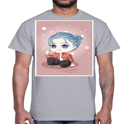 Cute little boy silver hair 78#- anime- Cotton Tee