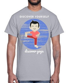 Discover Yourself Discover Yoga 199#- yoga- Cotton Tee