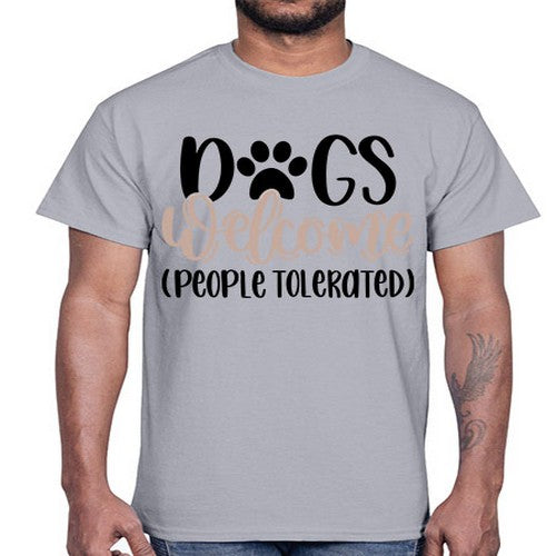 Dogs Welcome Style 21#- dogs- Cotton Tee