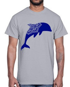 DolphinMandala 382#- mandala- Cotton Tee