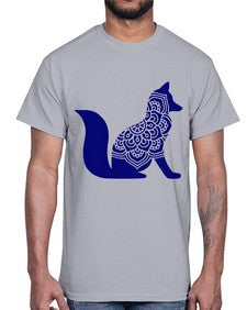 FoxMandalaUpdated 463#- mandala- Cotton Tee