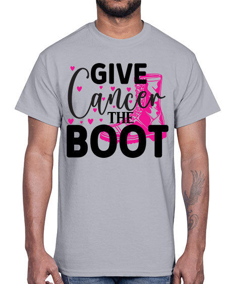 Give Cancer the Boot 24#- breast cancer- Cotton Tee