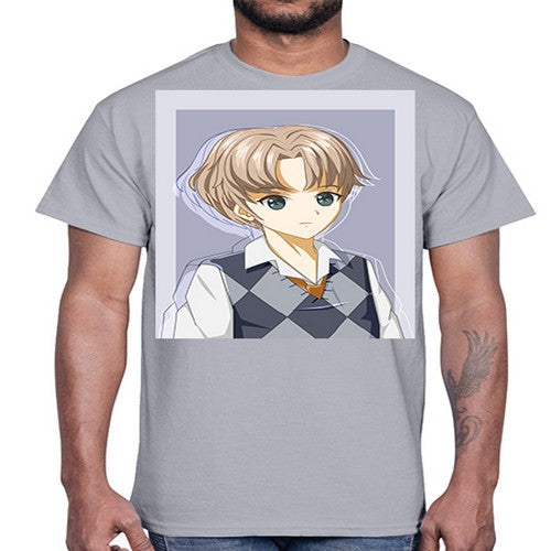 Handsome and cool boy with uniform 34#- anime- Cotton Tee