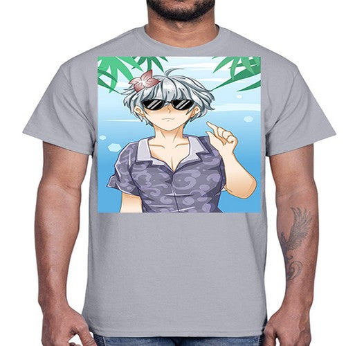 Handsome boy with sunglasses on the beach in summer holiday 44#- anime- Cotton Tee