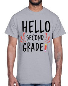 Hello Second Grade 327#- second grade- Cotton Tee