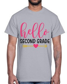 Hello Second Grade 332#- second grade- Cotton Tee