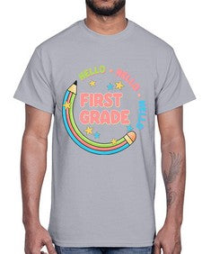 Hello first Grade Pencil 278#- first grade- Cotton Tee