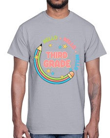 Hello third Grade Pencil 346#- third grade- Cotton Tee