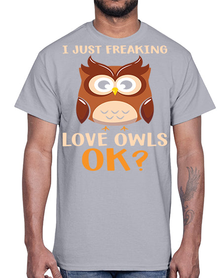 I Just Freaking Love Owls A TurtleRabbit 9#- owl- Cotton Tee