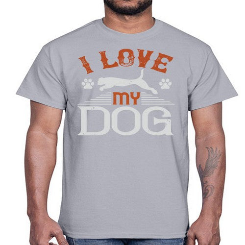 I Love My Dog Style 189#- dogs- Cotton Tee