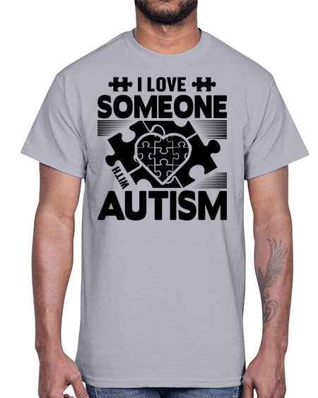 I love someone Style 47#- autism- Cotton Tee
