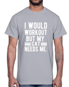I would Workout- cats- Cotton Tee