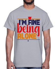 Im fine being alone 118#- chess- Cotton Tee