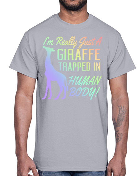 Im really just a giraffee trapped in human body- giraffee- Cotton Tee