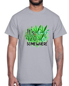 Its Somewhere 672#- marijuana- Cotton Tee