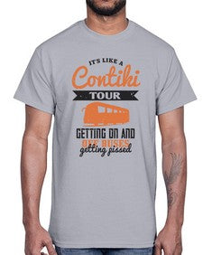 Its like a Contiki tour getting on and off buses getting pissed 3#- bus- Cotton Tee