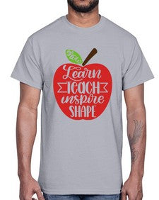 Learn Teach Inspire Shape Style 1044#- teacher- Cotton Tee