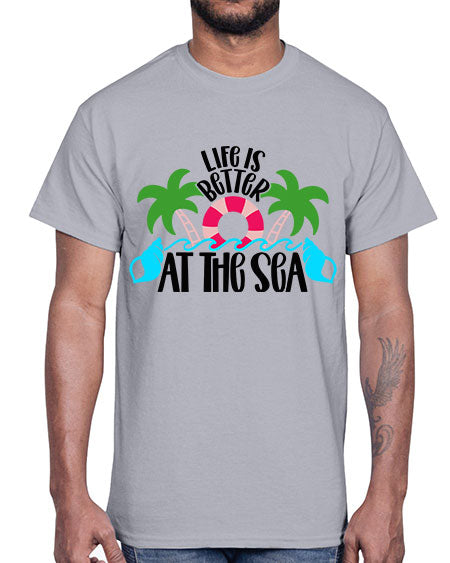 Life Is Better At The Sea Style 32#- summer- Cotton Tee