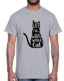 Life Is Better With A Cat Style 98#- cats- Cotton Tee