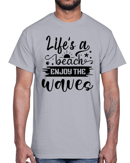 Lifes a beach enjoy the waves 01#- summer- Cotton Tee