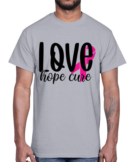 Love Hope Cure 13#- breast cancer- Cotton Tee