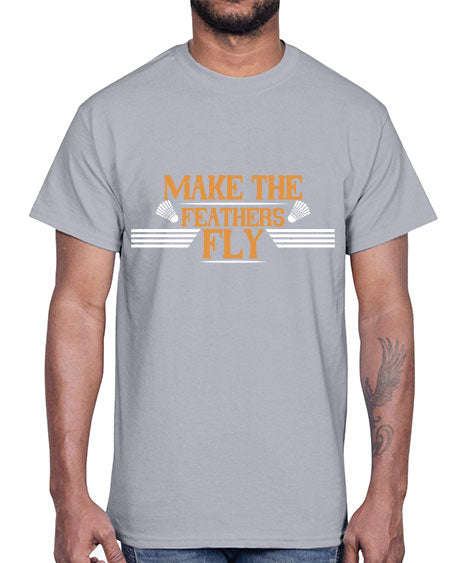 Make the feathers fly 1972#- badminton- Cotton Tee