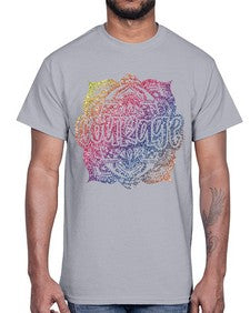 Mandala Courage Rainbow Glitter 758#- mandala- Cotton Tee