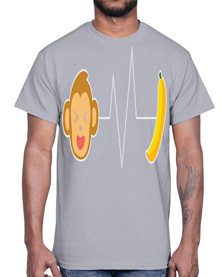 Monkey Heartbeat Banana 13#- monkey- Cotton Tee