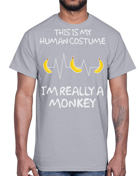 Monkey Human Costume Banana 15#- monkey- Cotton Tee