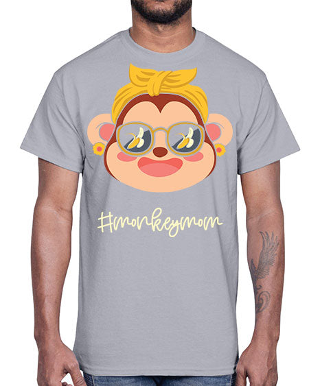 Monkey Mom Banana Glasses 16#- monkey- Cotton Tee