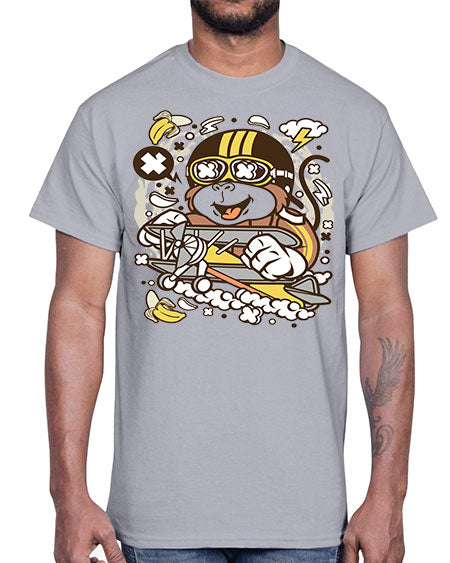 Monkey Pilot- monkey- Cotton Tee