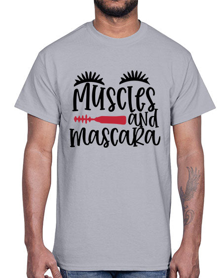 Muscles and mascara design Style 221#-makeup Cotton Tee