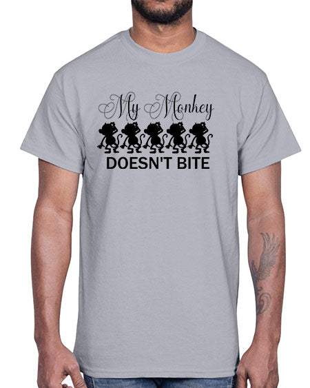 My monkey doesnt bite - monkey- Cotton Tee
