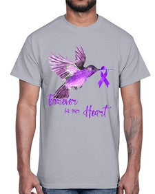 No One Figh Alone Ribbon Alzheimer 201#- alzheimers- Cotton Tee