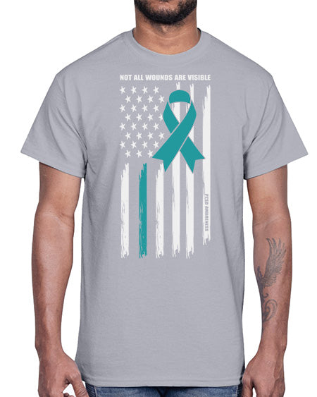 Not All Wounds Are Visible 14#- PTSD- Cotton Tee