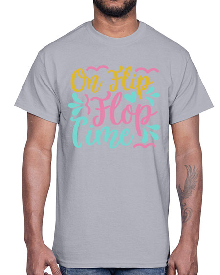 ON FLIP FLOP TIME Style 58#- summer- Cotton Tee