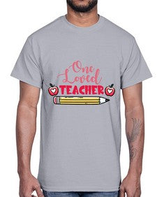 One Loved Teacher Valentine 600#- teacher- Cotton Tee