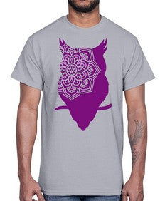 OwlMandalaUpdated 976#- mandala- Cotton Tee