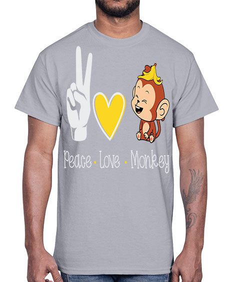 Peace Love Monkey 20#- monkey- Cotton Tee