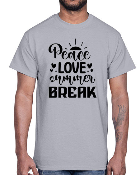 Peace love summer break 01#- summer- Cotton Tee