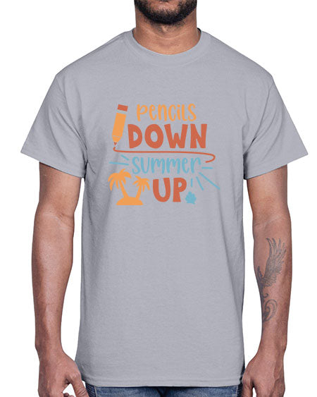 Pencils down summer up 86#- summer- Cotton Tee