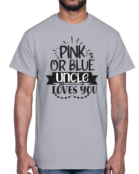 Pink or blue aucle loves you 429#- pregnancy- Cotton Tee