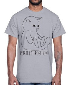 Purrfect Position- cats- Cotton Tee