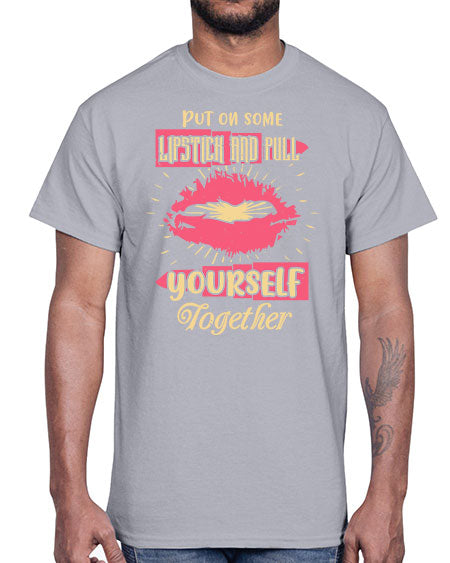 Put on some lipstick and pull yourself together Style 188#-makeup Cotton Tee
