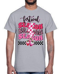 Retro Strawberry Festival Season 1505#- strawberry- Cotton Tee
