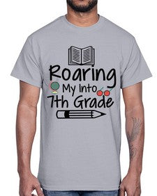 Roaring My Into seventh Grade 763#- seventh grade- Cotton Tee