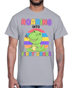 Roaring to first Grade Trex 768#- first grade- Cotton Tee