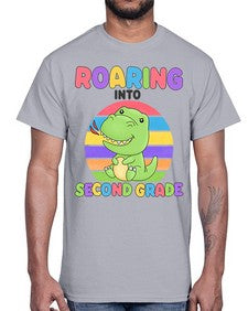 Roaring to second Grade Trex 772#- second grade- Cotton Tee